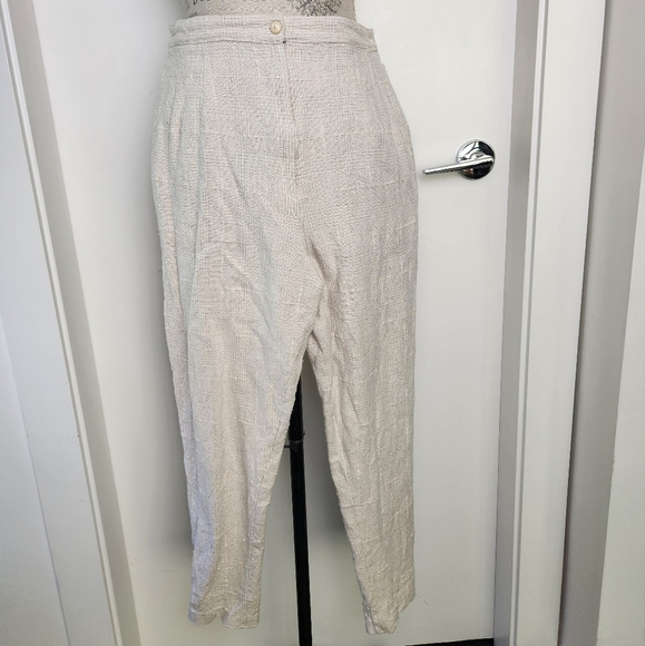 80s Tailored Linen Knit Pants - Picture 1 of 11